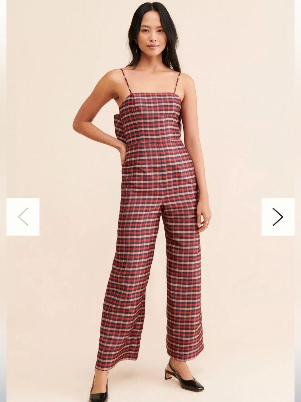Hutch Plaid Bow Jumpsuit